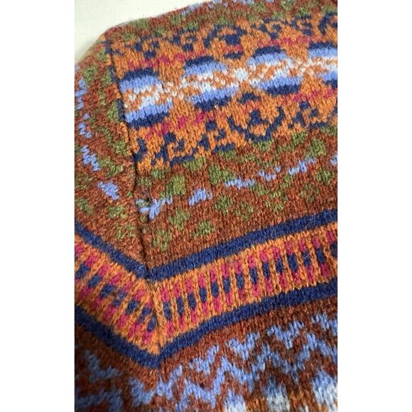 Vintage Eddie Bauer Button Up Cardigan Sweater Sz Large 100% Lambs Wool - Picture 6 of 9